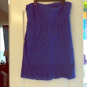 Old navy blue eyelet strapless dress